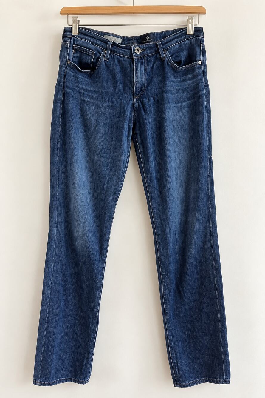 AG The Stevie Slim Straight Jeans 30R Dark Wash Stretch Made USA $198 30Rx30